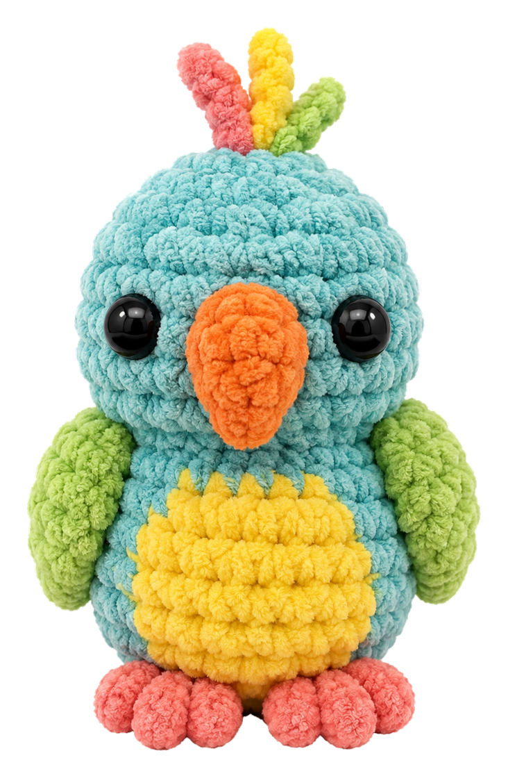 Amigurumi pajarito colorido tejido