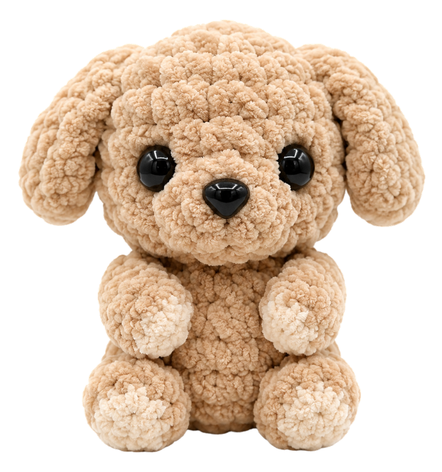 Amigurumi perrito color crema tejido
