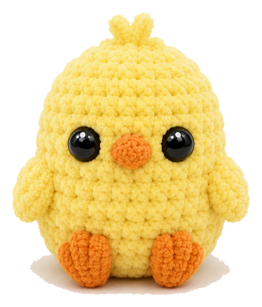 Amigurumi pollito amarillo tejido