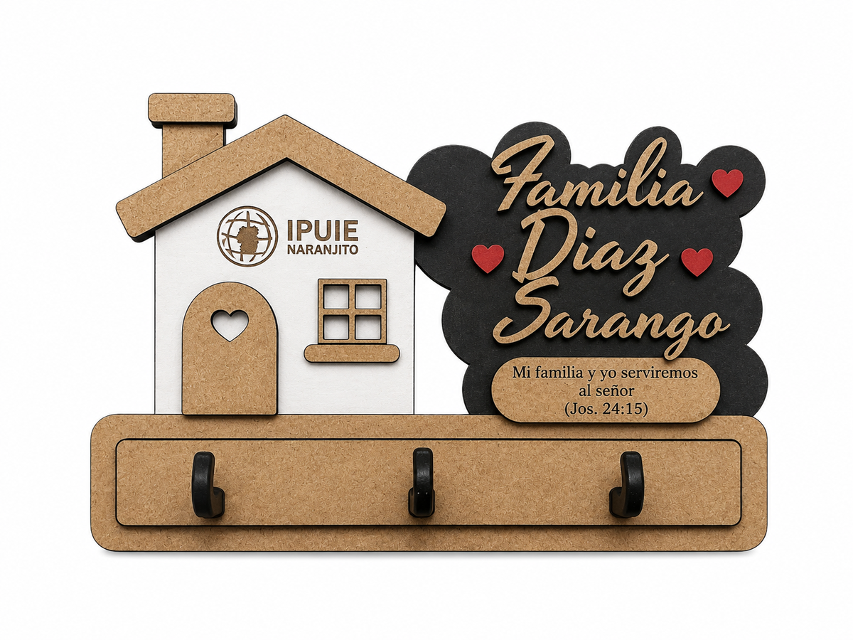 Portallaves familiar personalizado en MDF