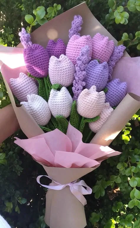 Ramo de flores a crochet
