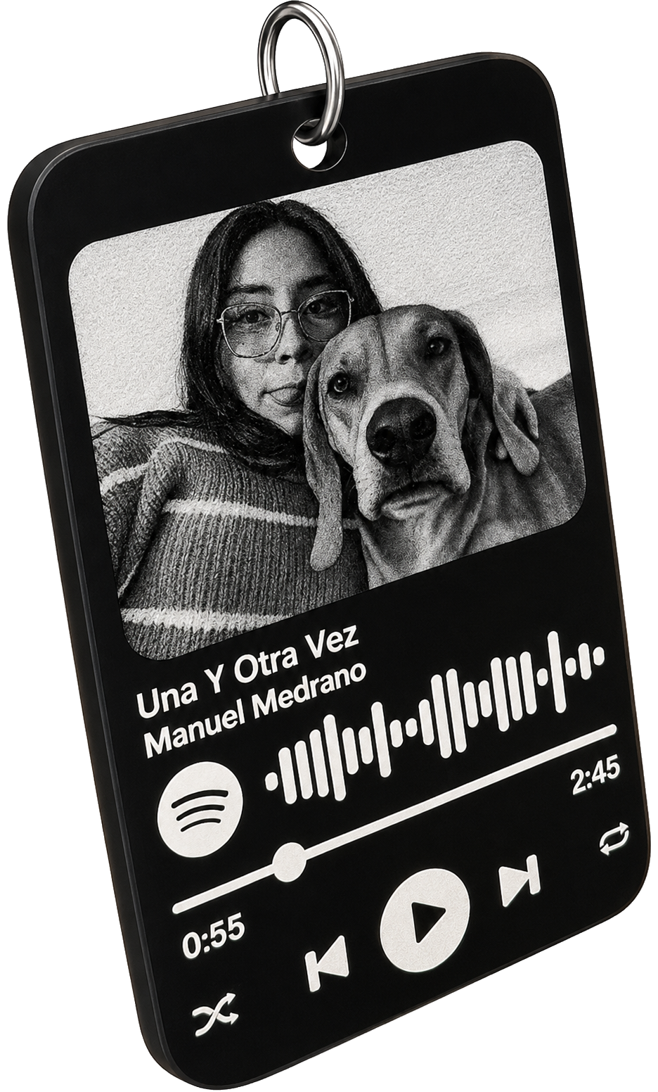 Llavero Spotify personalizado negro