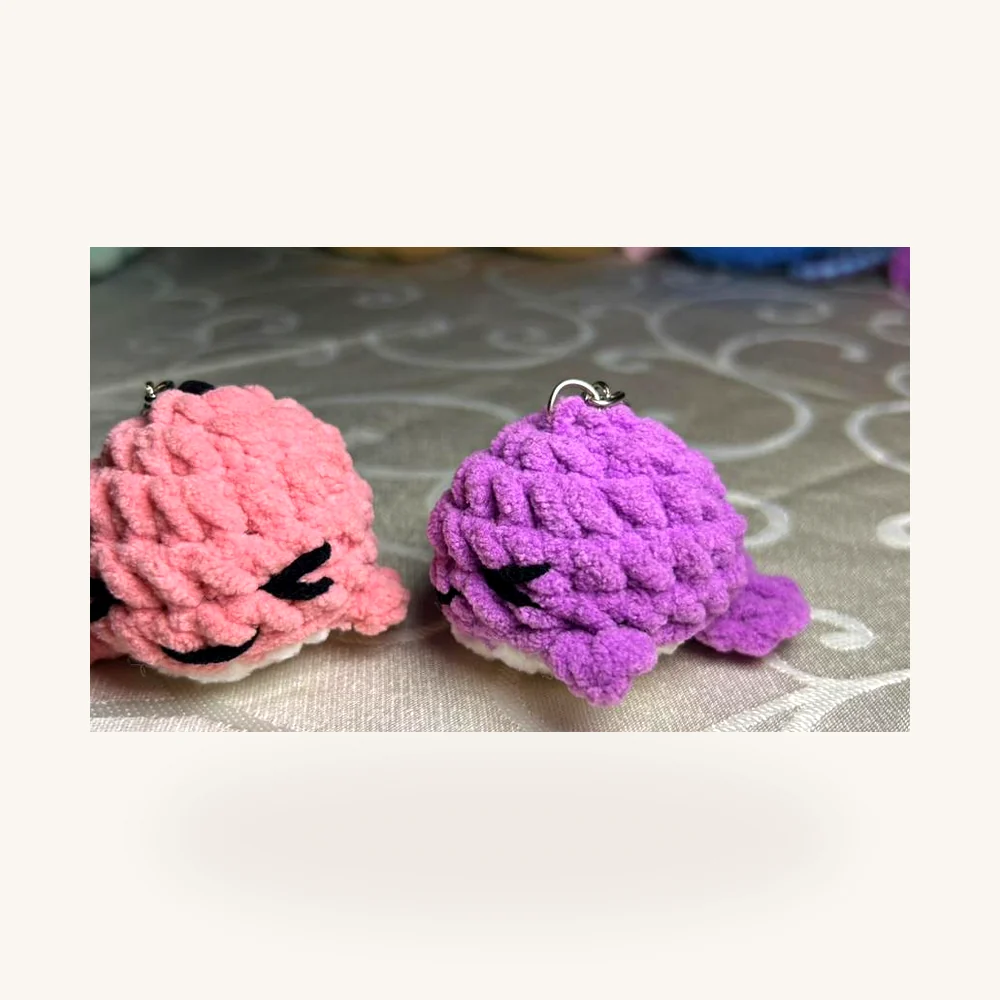 Tortuguitas tejidas rosa y morada